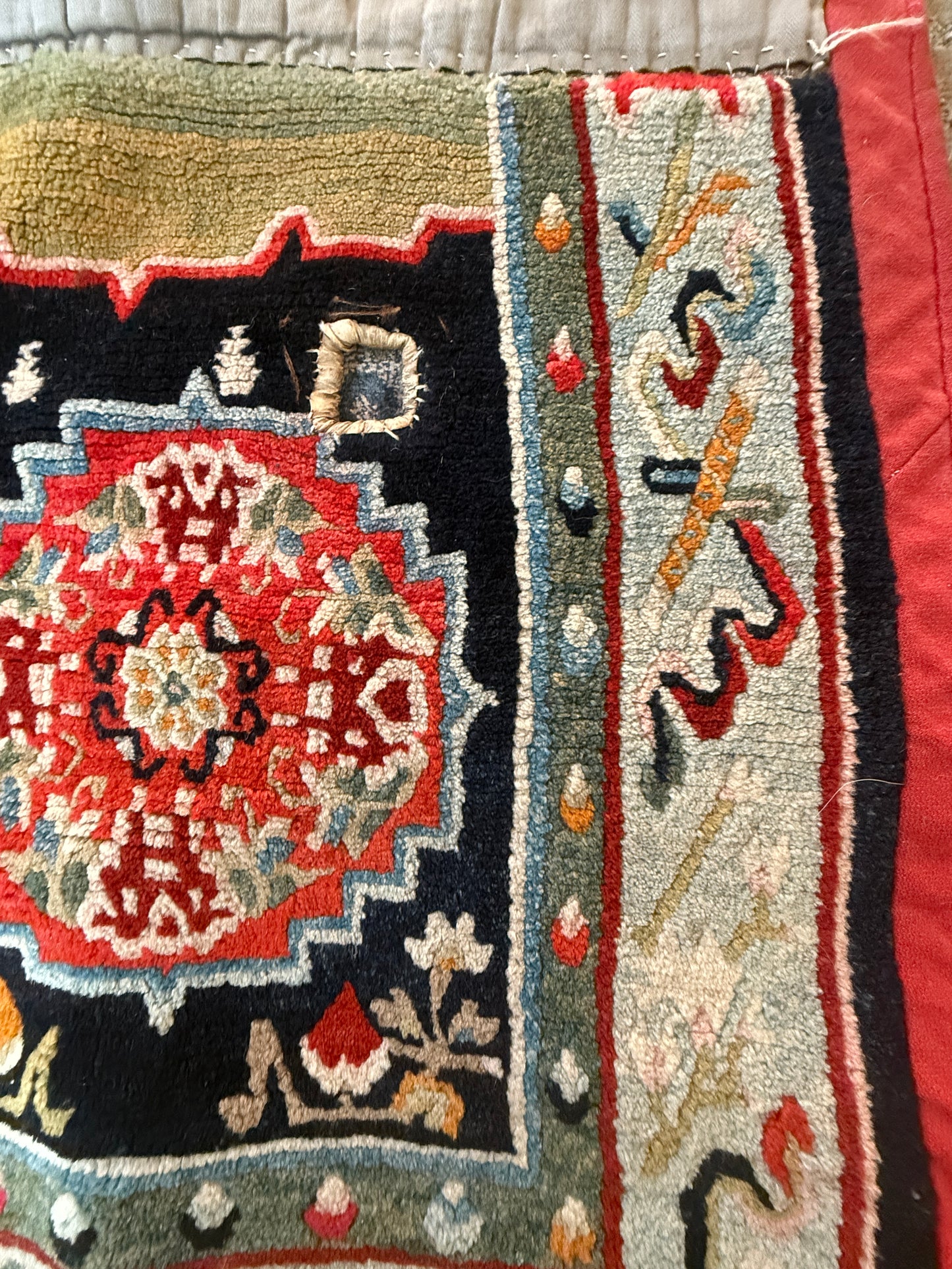Antique Tibetan saddle rug