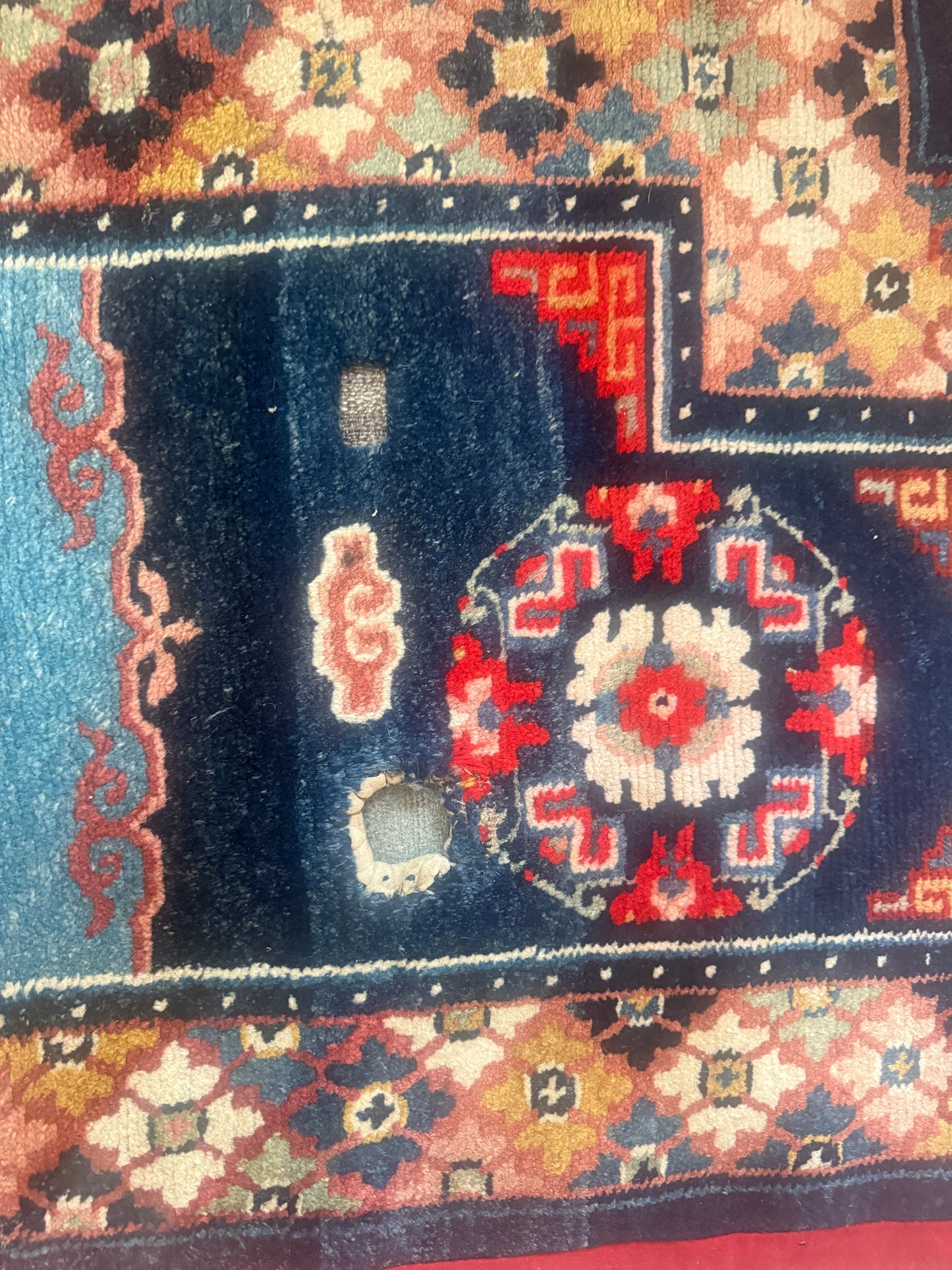 Antique Tibetan saddle rug