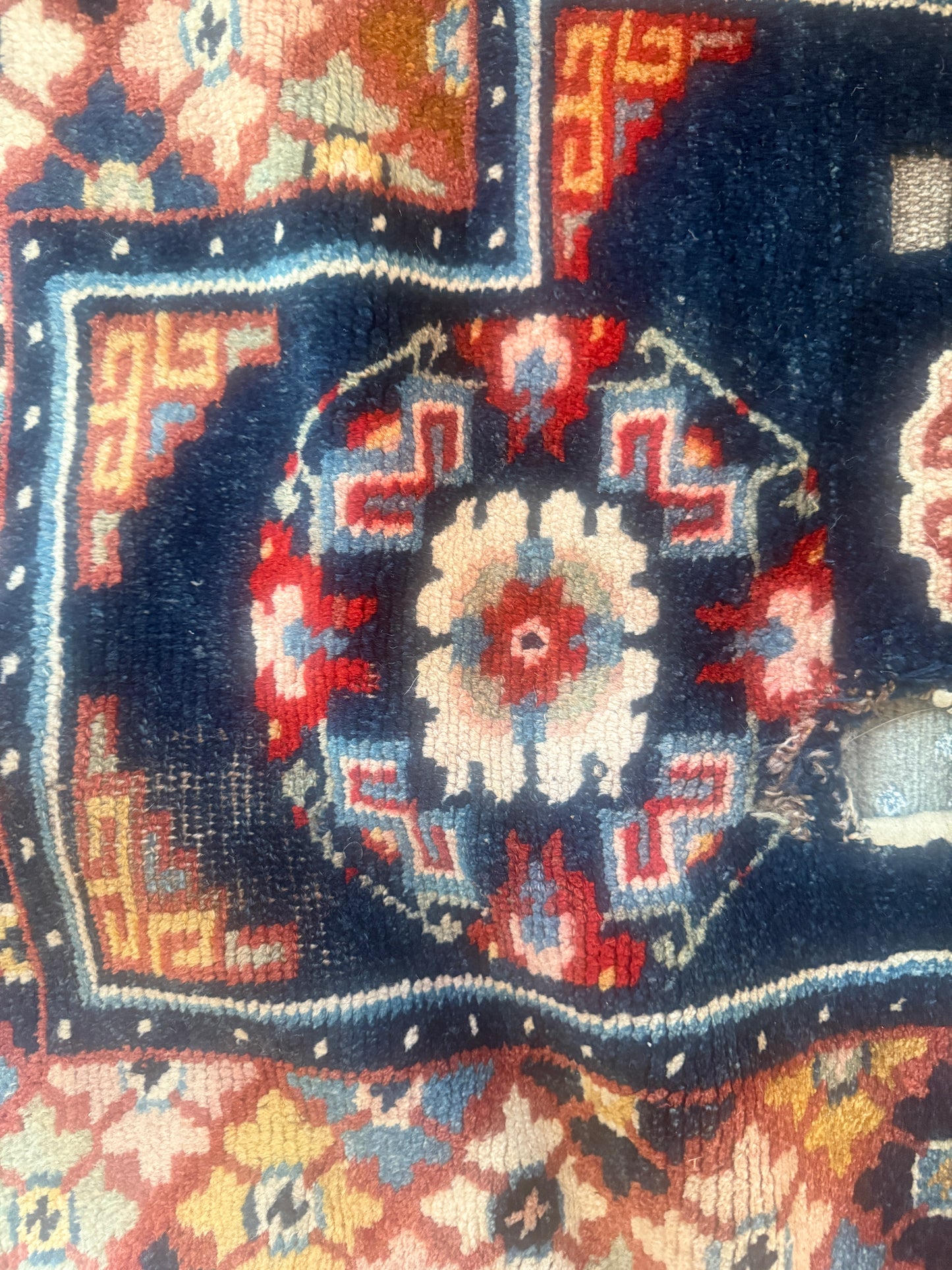 Antique Tibetan saddle rug