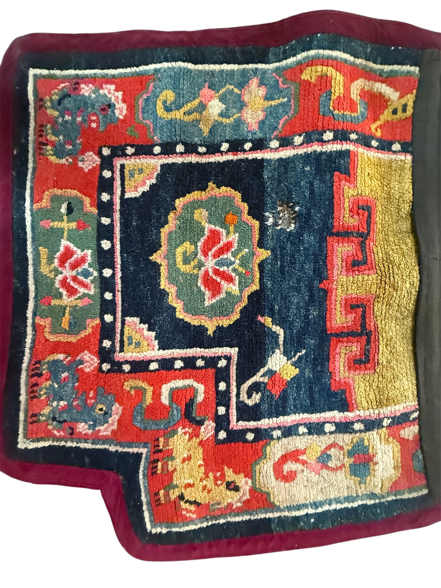 Antique Tibetan saddle rug