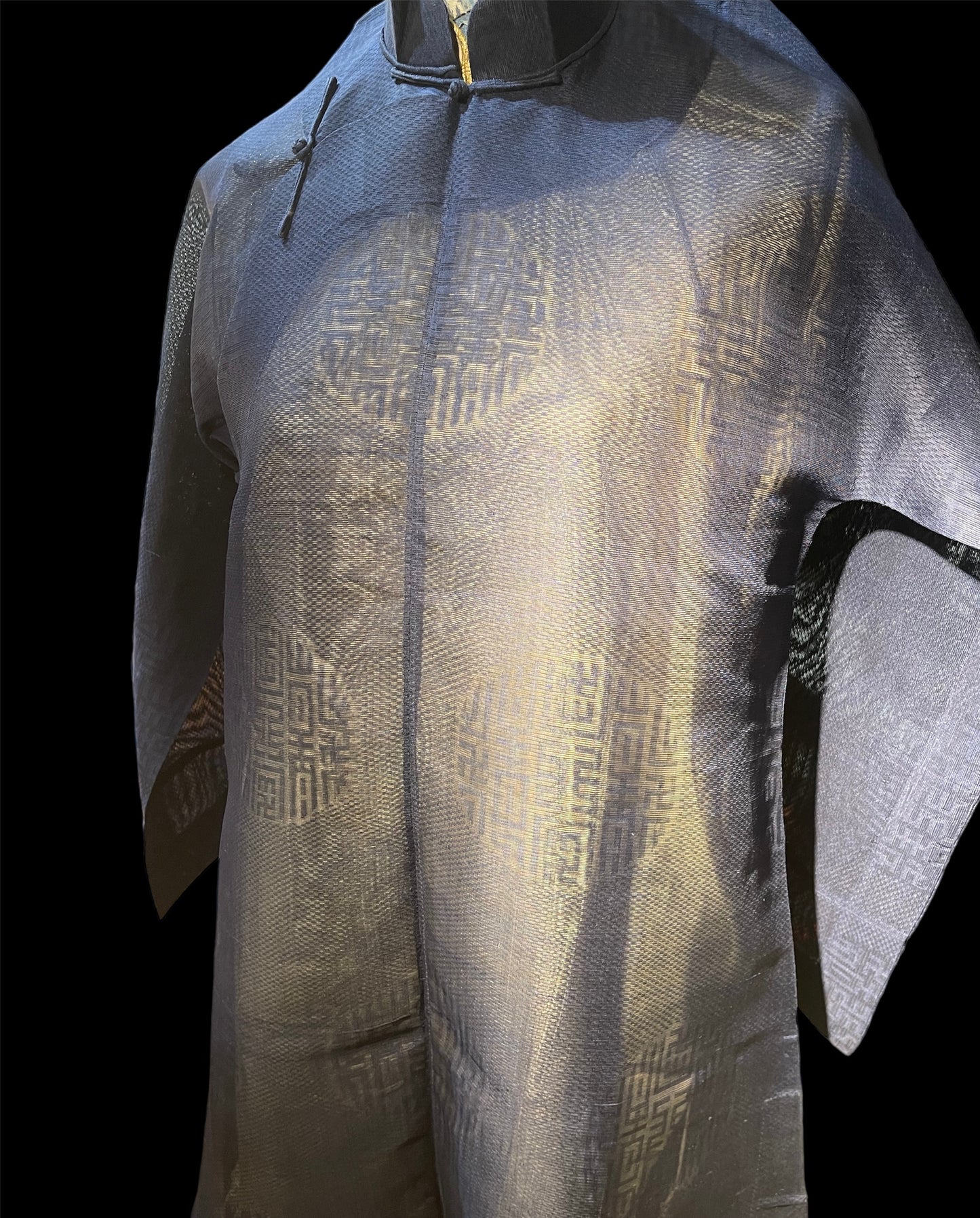 Antique see- through Chinese robe/ Dress made with antique Chinese silk gauze