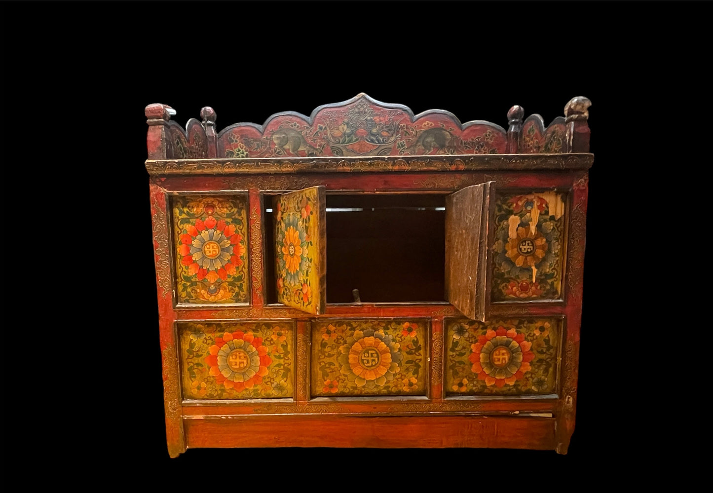An antique 19th. c. Tibetan cabinet