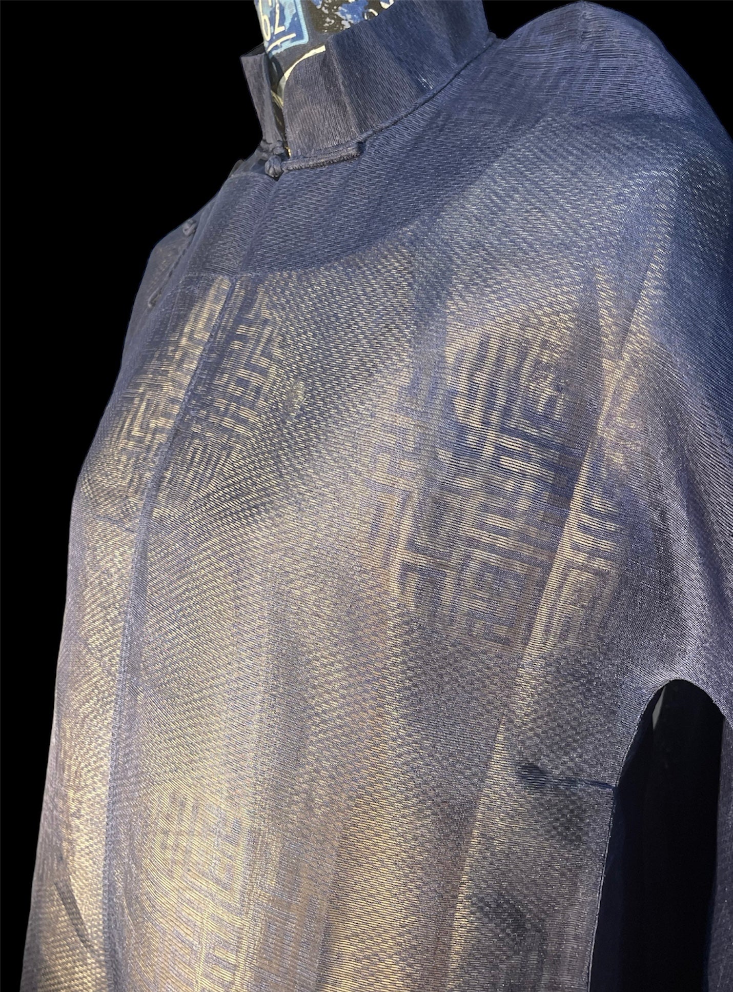 Antique see- through Chinese robe/ Dress made with antique Chinese silk gauze