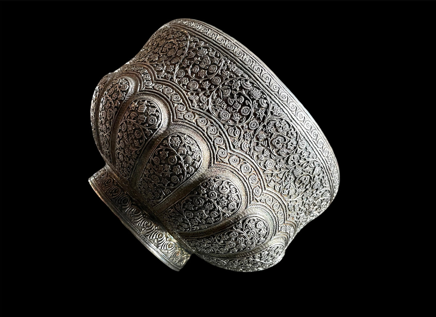 An antique (19th C) large Indian silver bowl