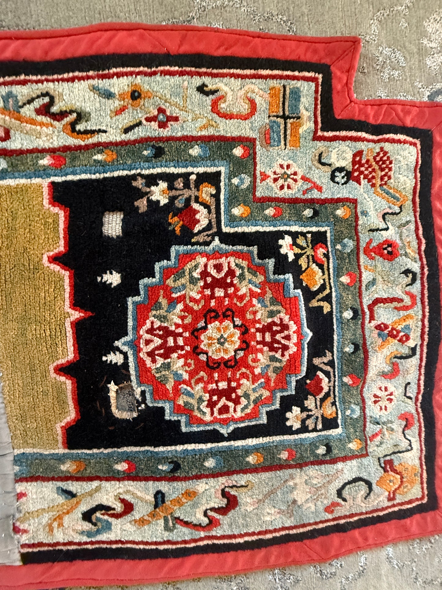 Antique Tibetan saddle rug