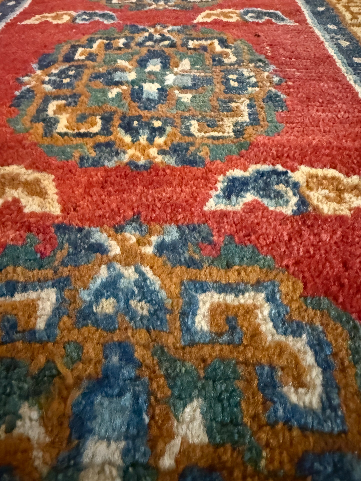 Antique 19th Century Tibetan woolen rug