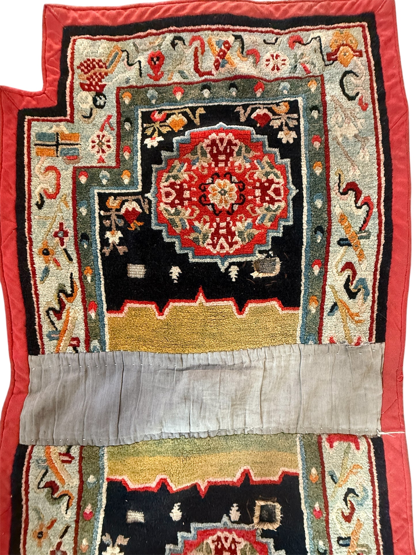 Antique Tibetan saddle rug