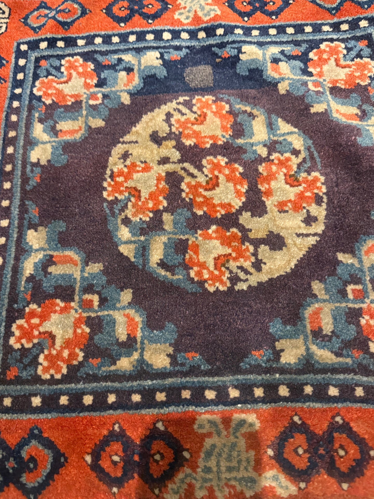Vintage Tibetan seat rug