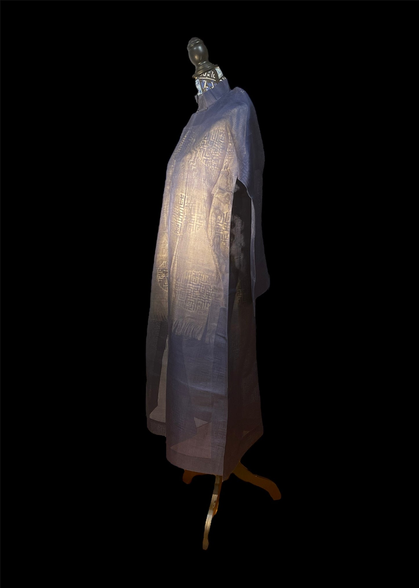 Antique see- through Chinese robe/ Dress made with antique Chinese silk gauze