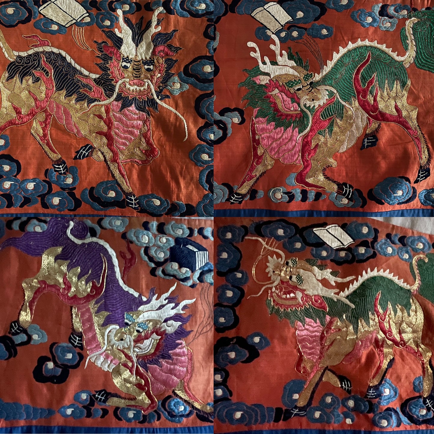An antique Chinese wall hanging - embroidery on silk