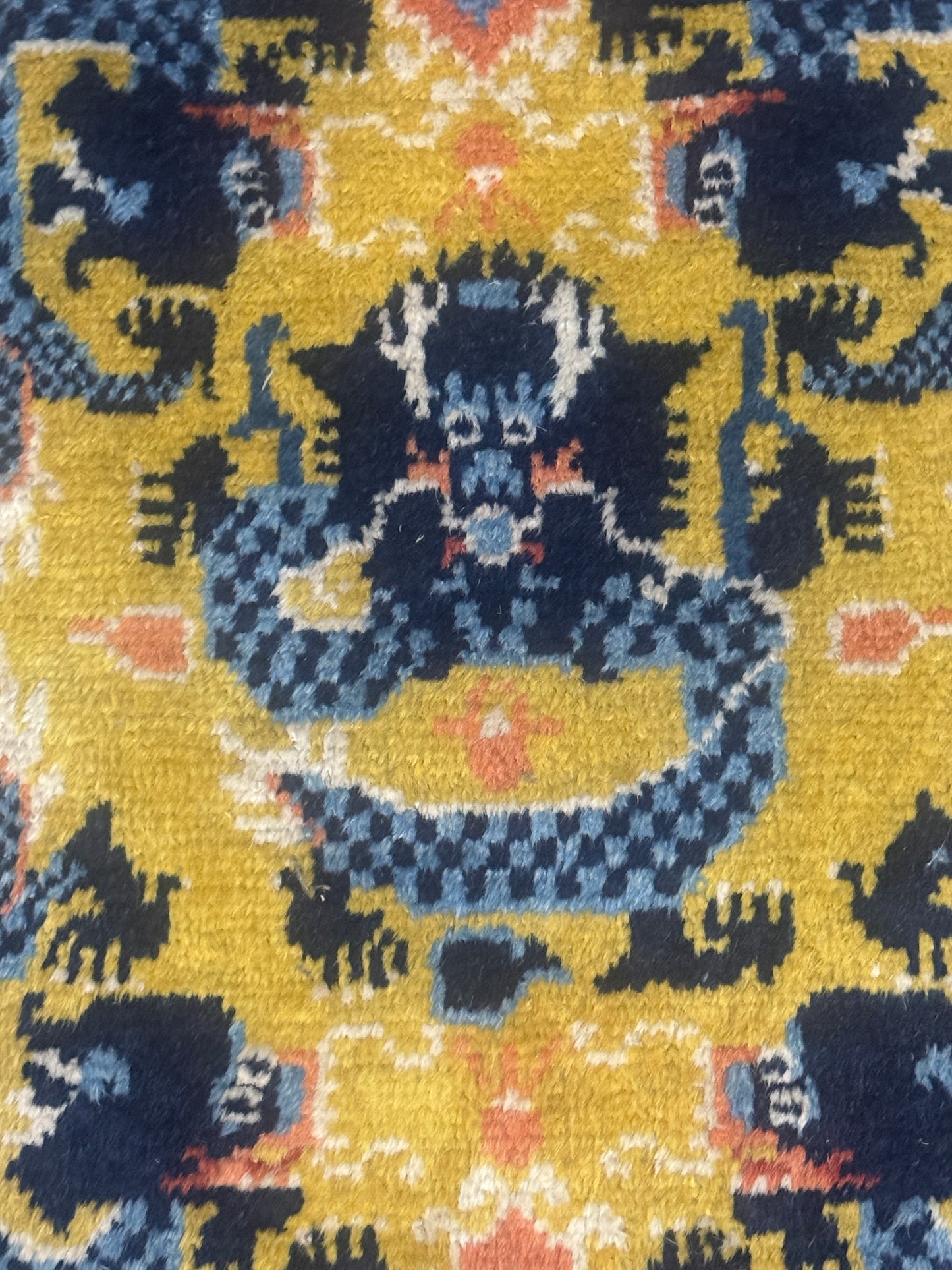 Pair of vintage ningxia throne rugs
