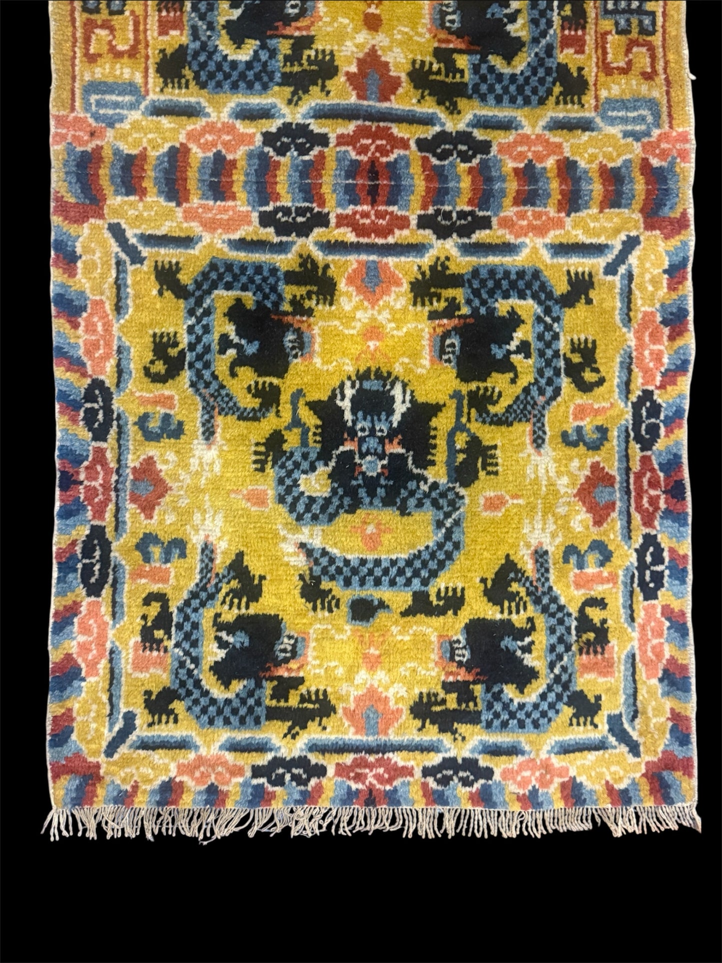 Pair of vintage ningxia throne rugs