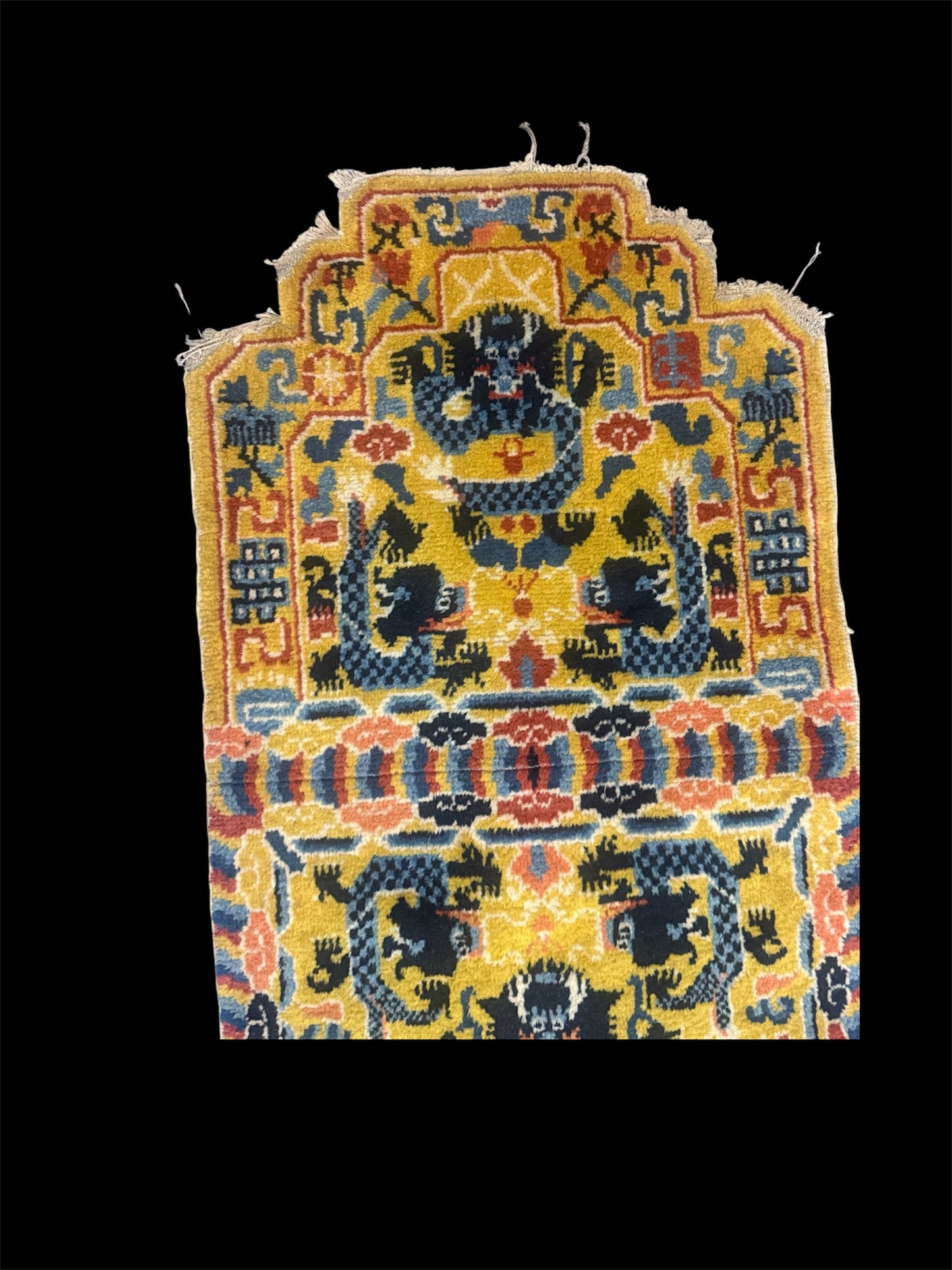Pair of vintage ningxia throne rugs