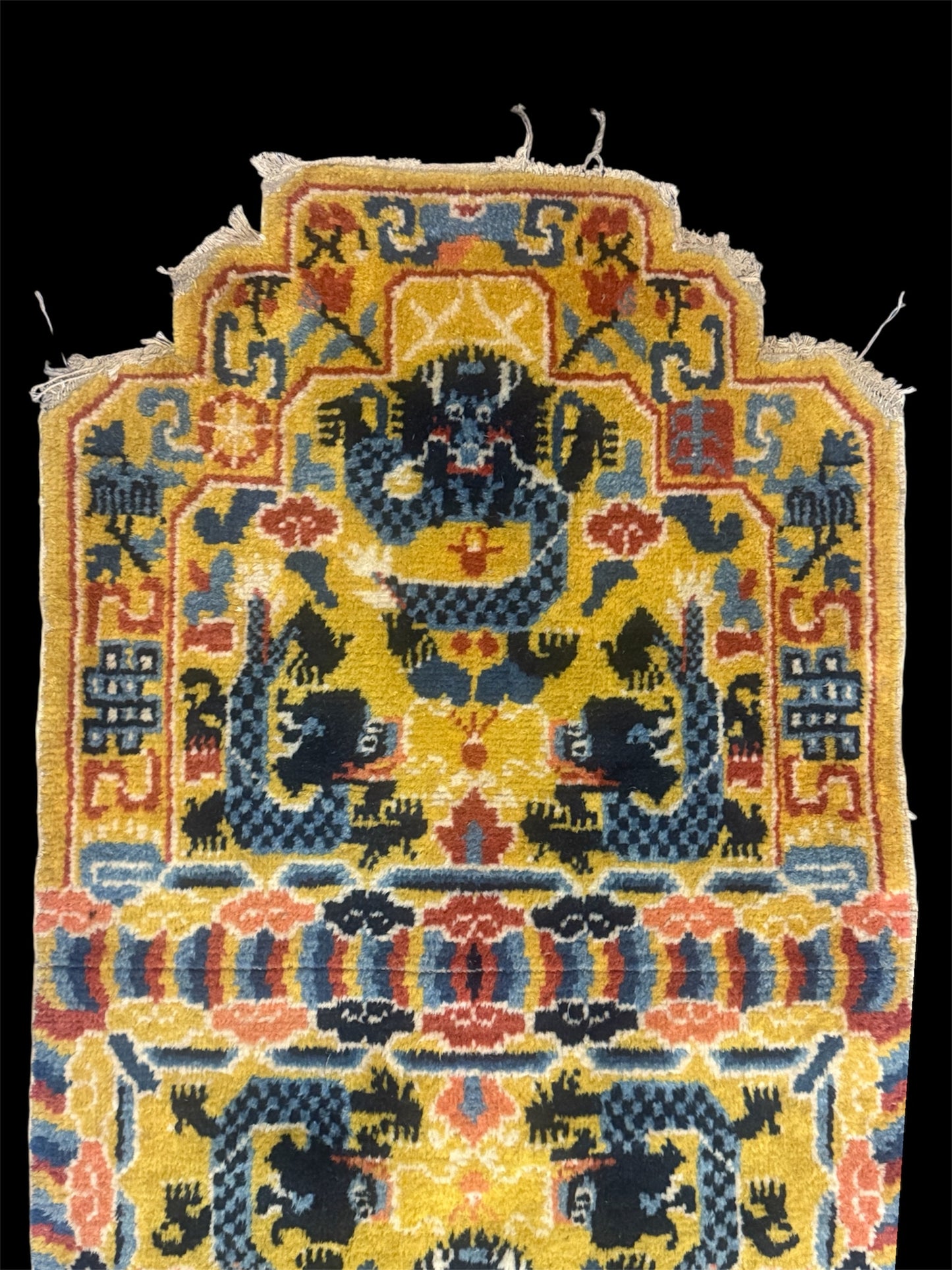 Pair of vintage ningxia throne rugs