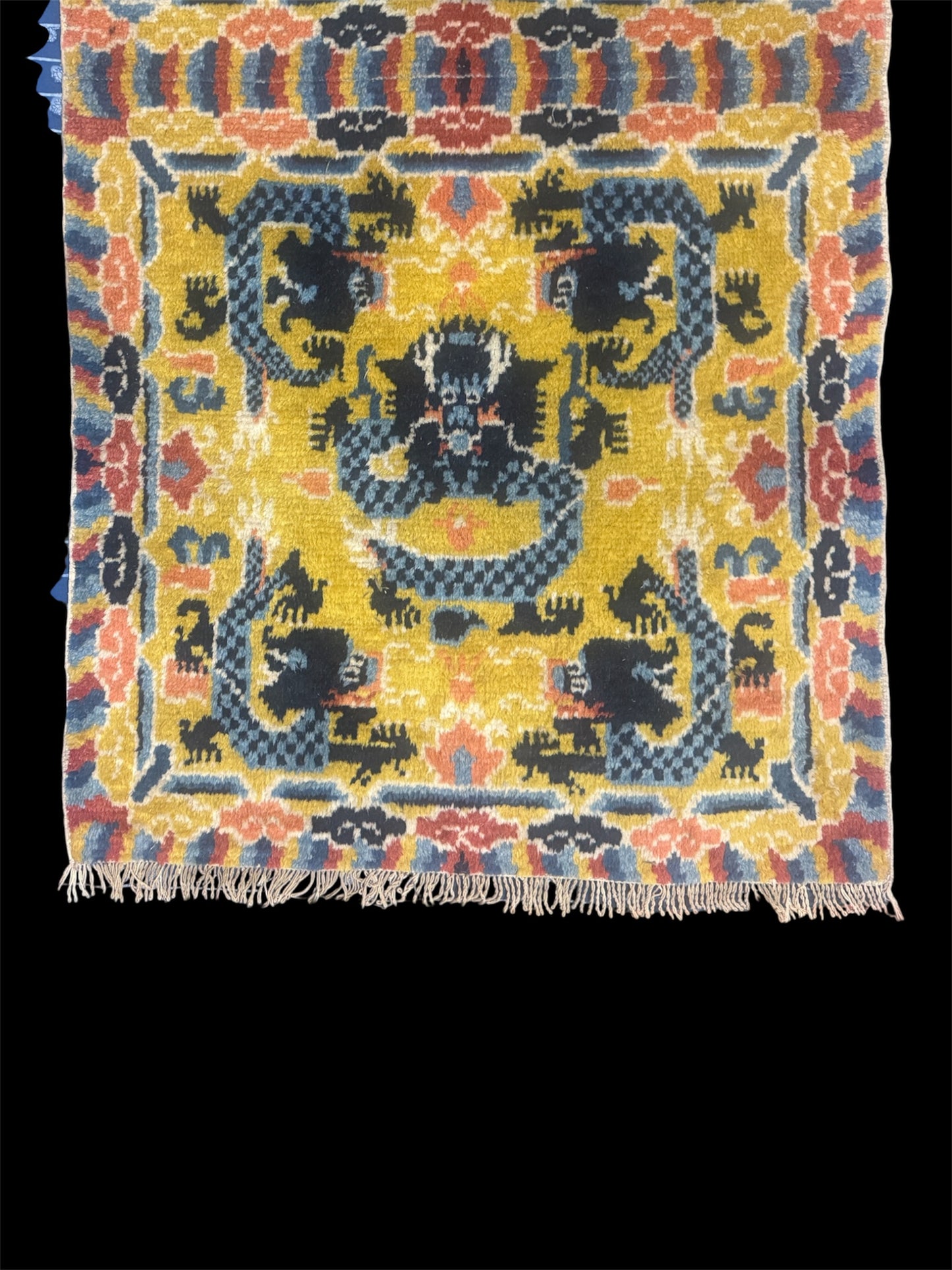 Pair of vintage ningxia throne rugs
