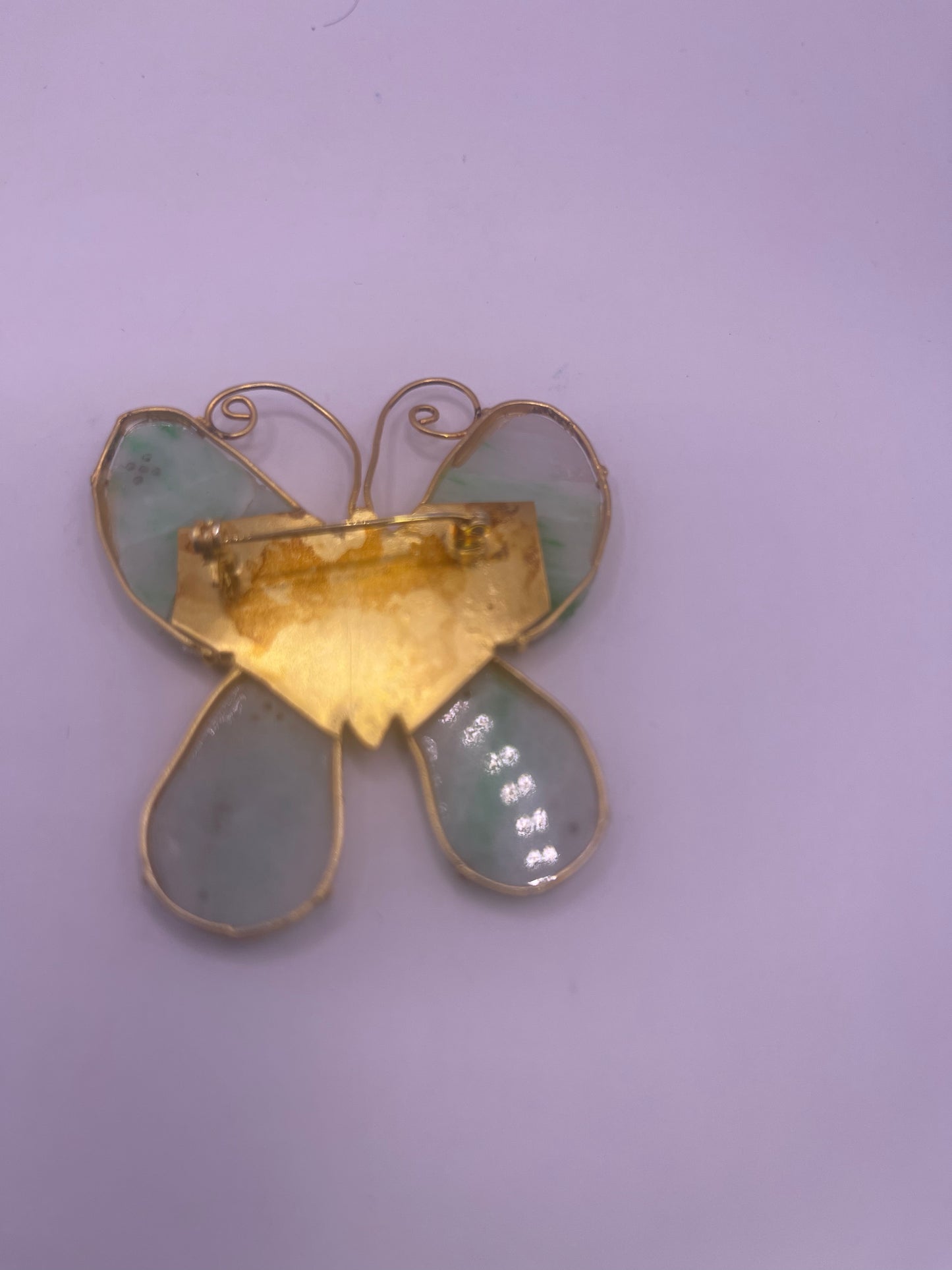 Golden jade butterfly pins