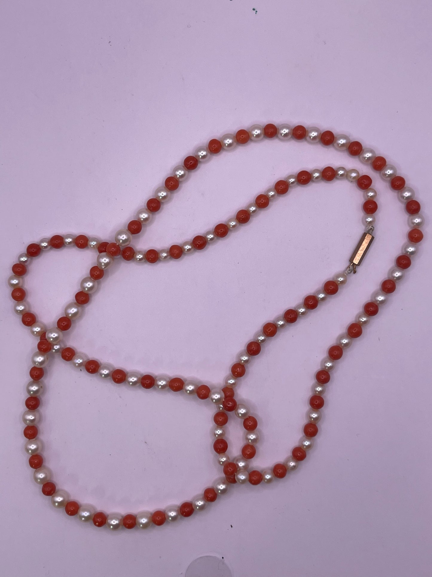 Coral and pearl necklace