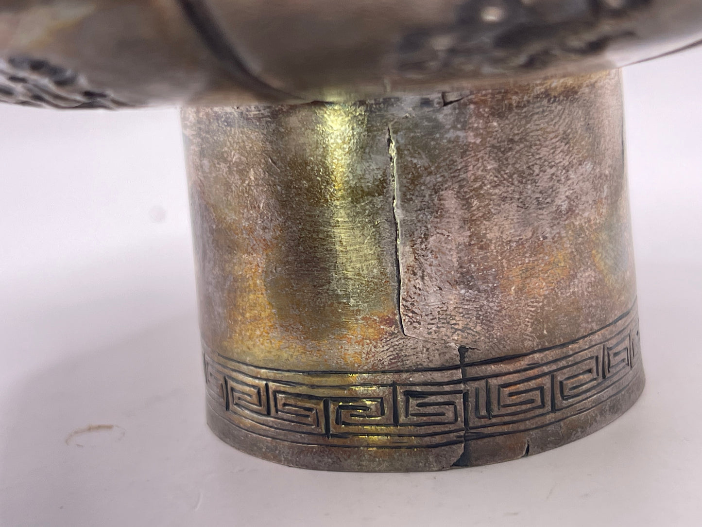 Antique silver Tibetan cup stand