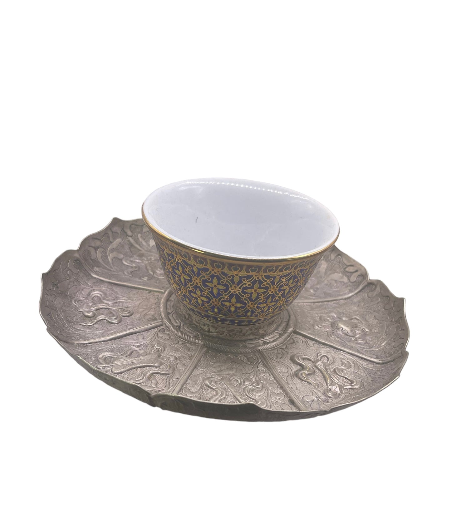Vintage silver Tibetan cup stand
