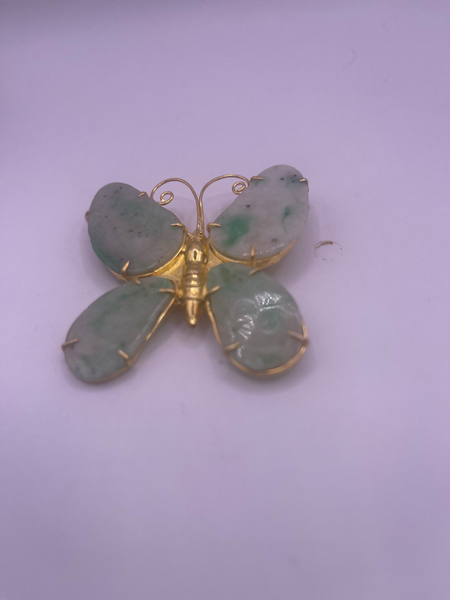 Golden jade butterfly pins