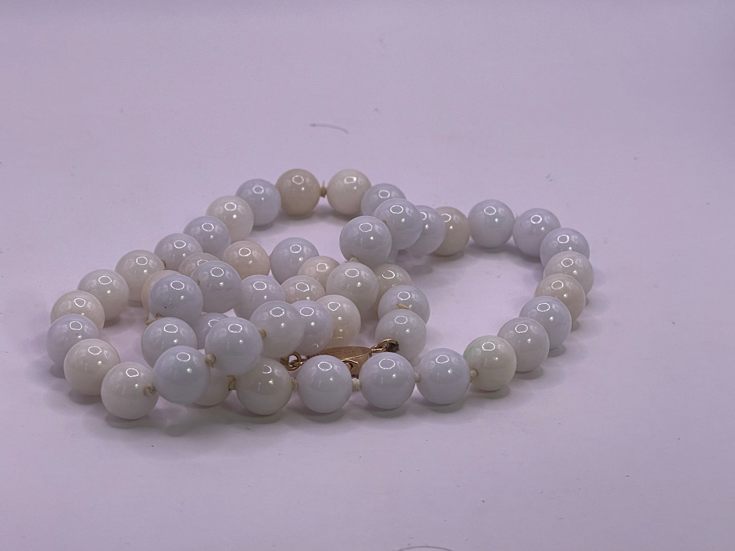 A vintage lavender jade necklace from Gumps