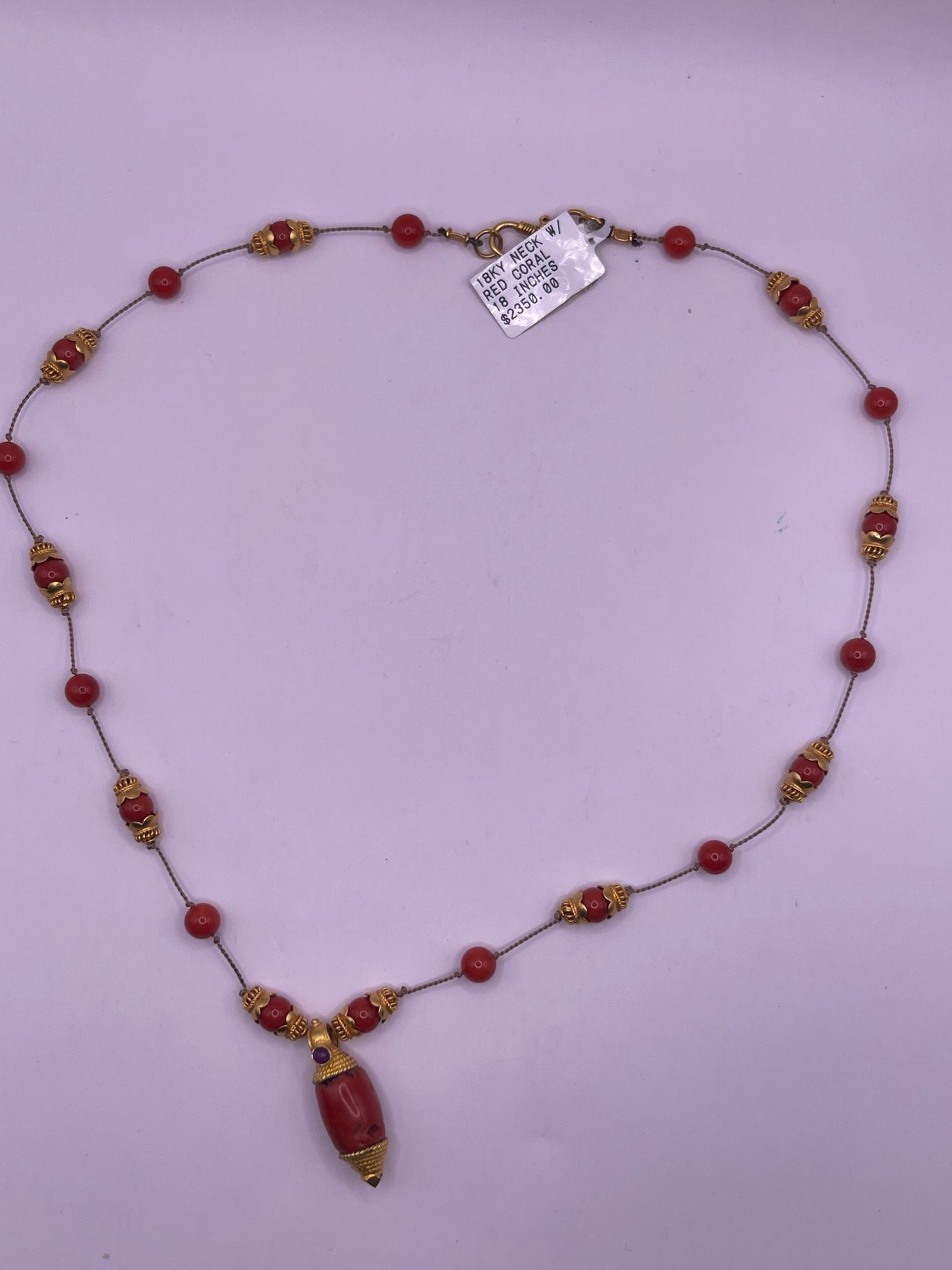 A 18kt gold and coral necklace