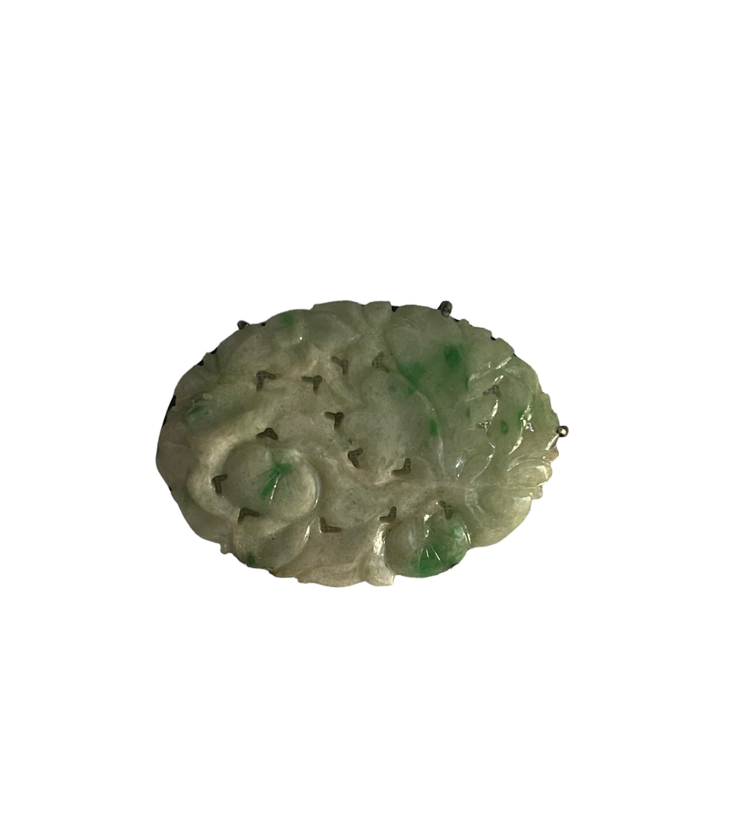 Jade brooch in silver
