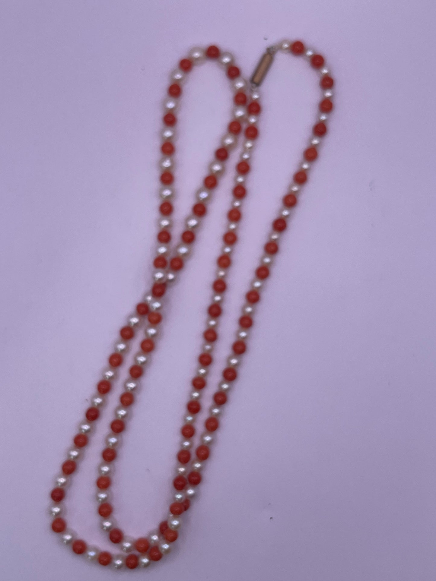 Coral and pearl necklace