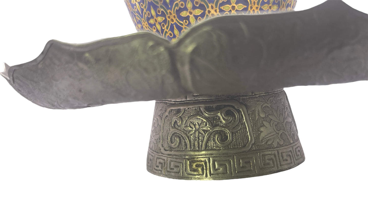 Vintage silver Tibetan cup stand