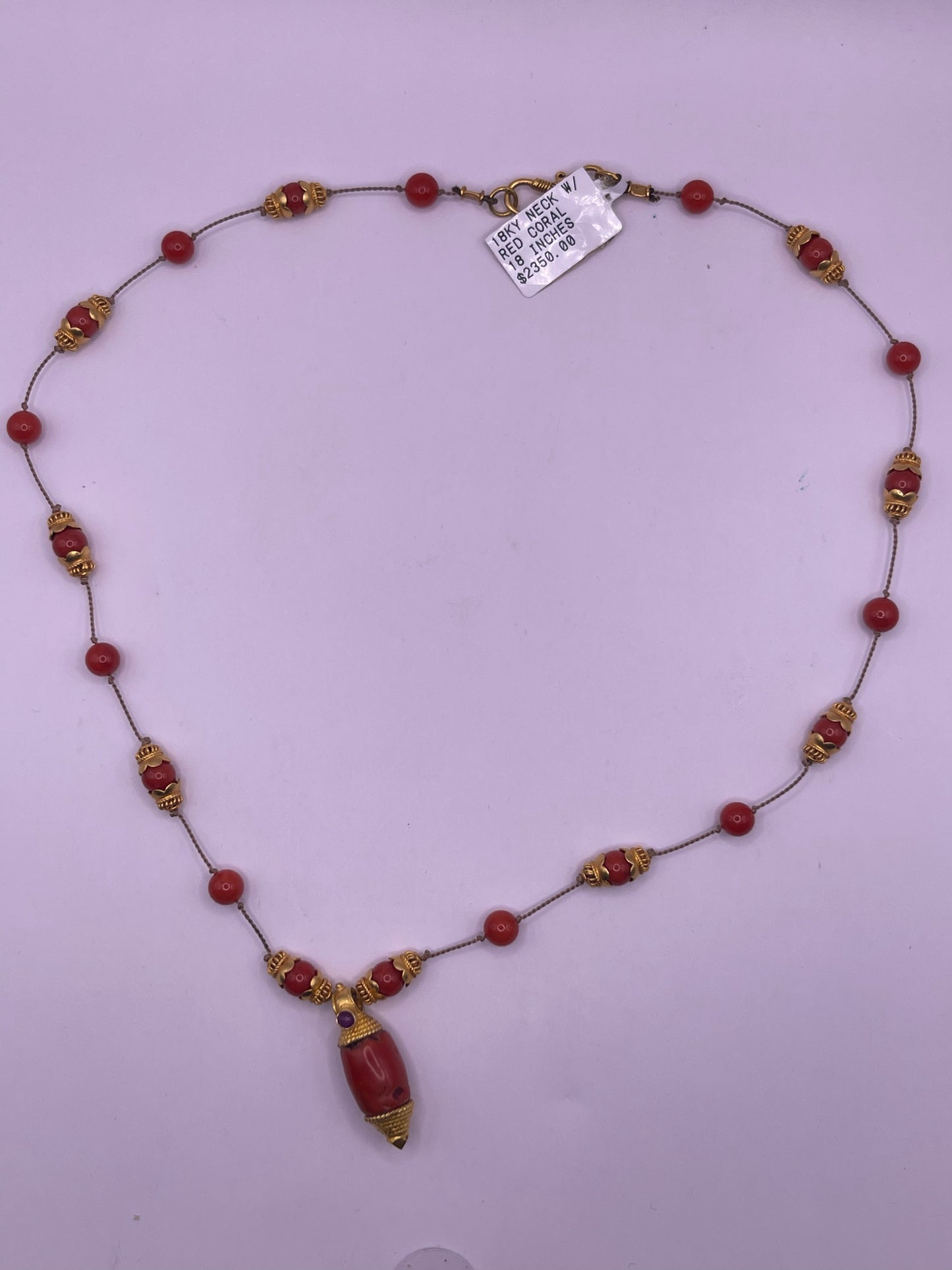 A 18kt gold and coral necklace