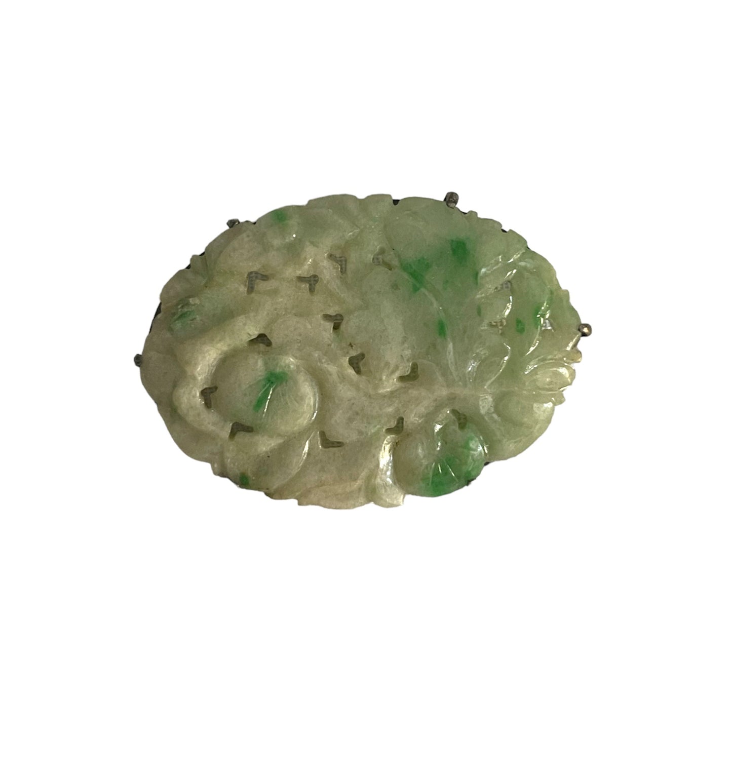 Jade brooch in silver