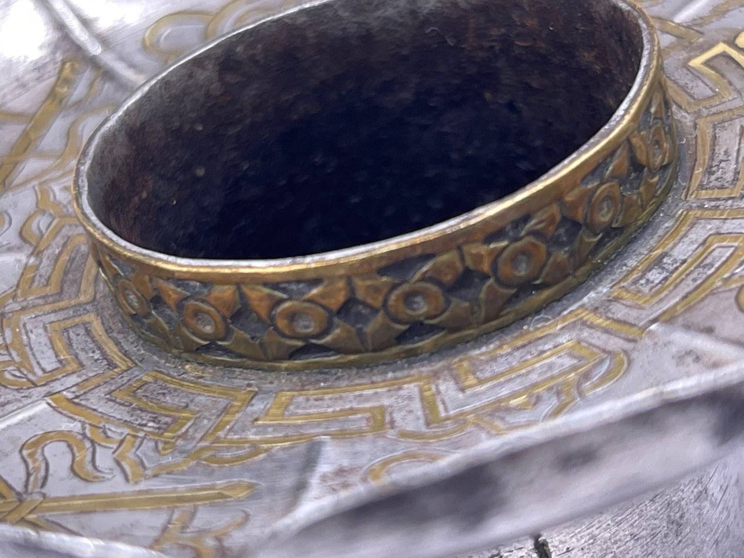 Antique silver Tibetan cup stand with cup