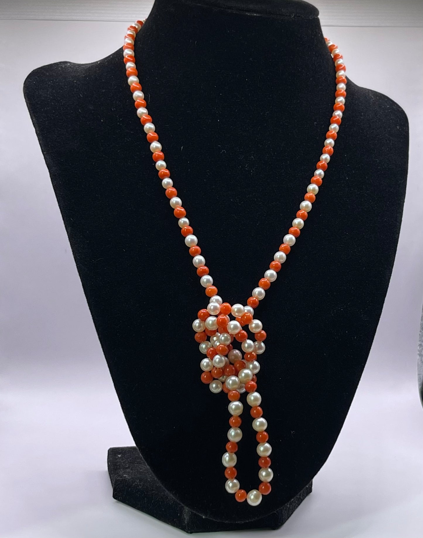 Coral and pearl necklace