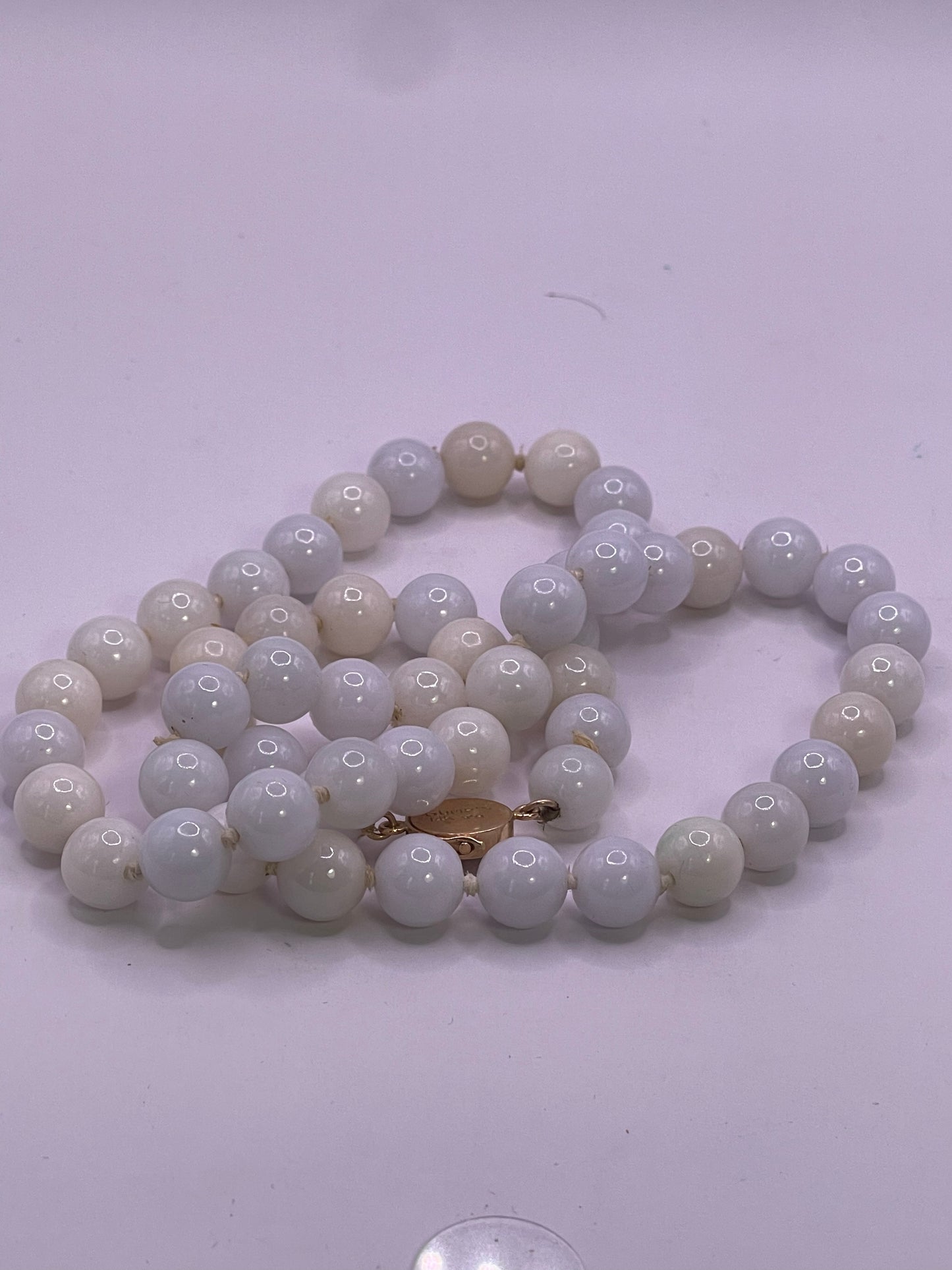 A vintage lavender jade necklace from Gumps