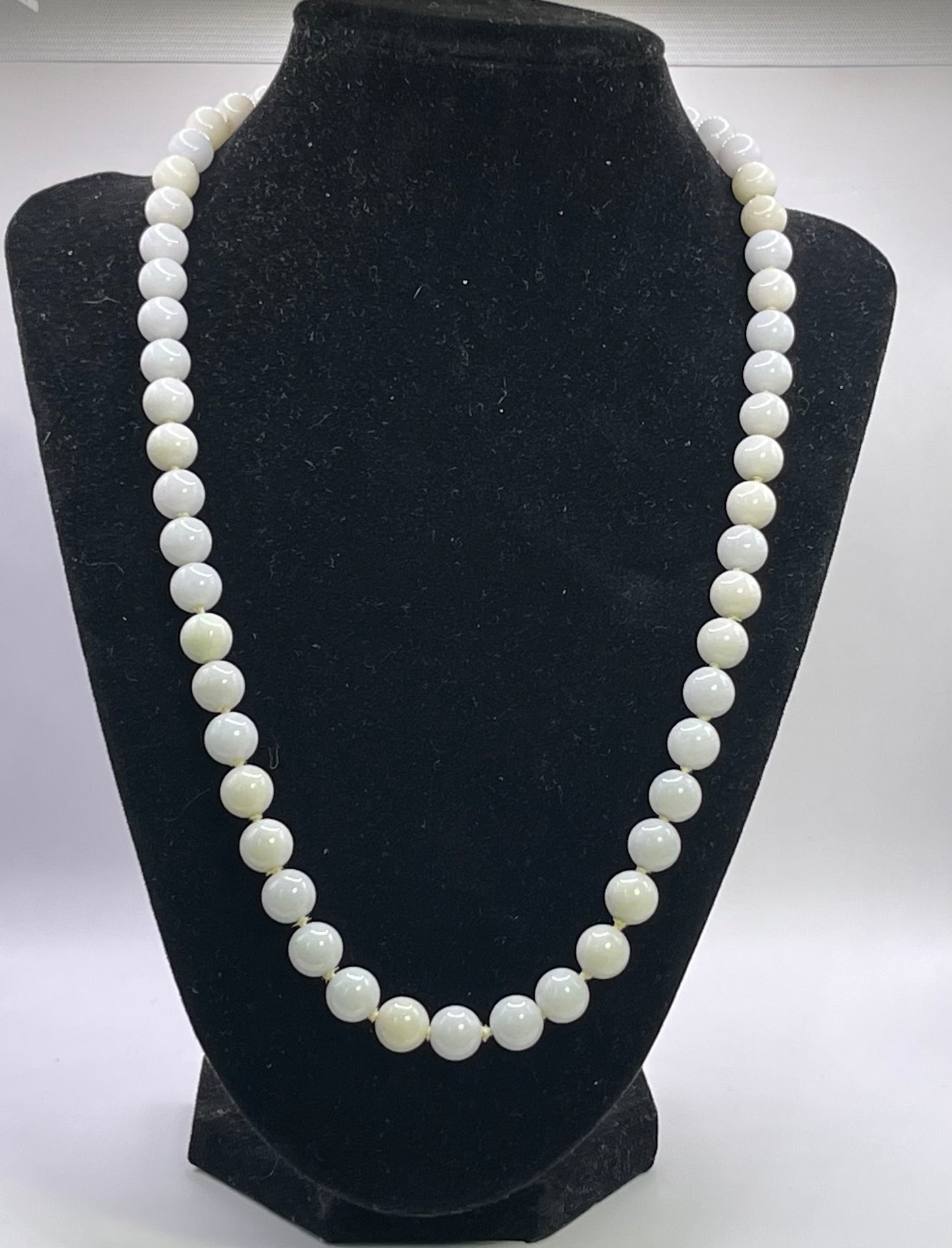 A vintage lavender jade necklace from Gumps
