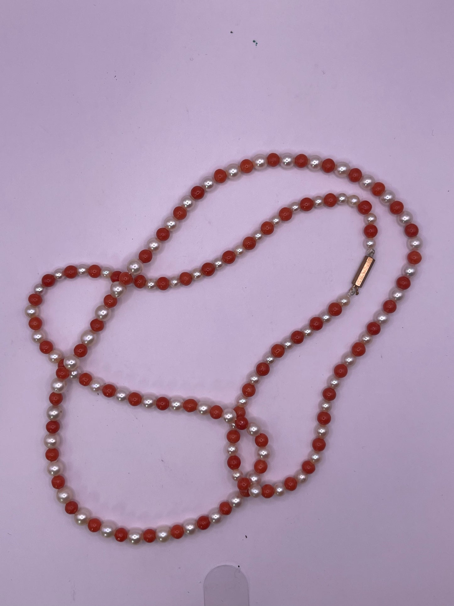 Coral and pearl necklace