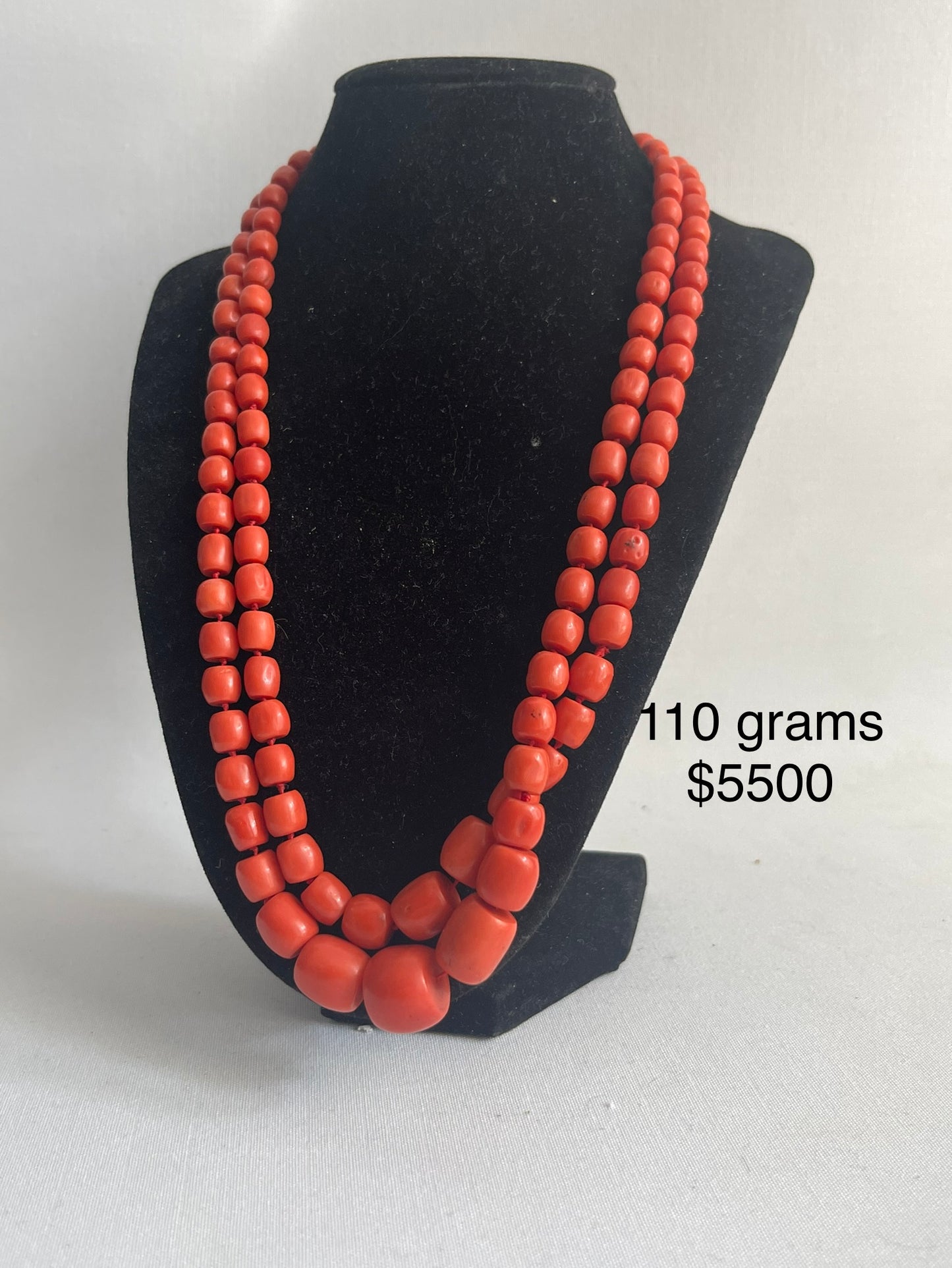 A double strand Antique Tibetan coral beads necklace