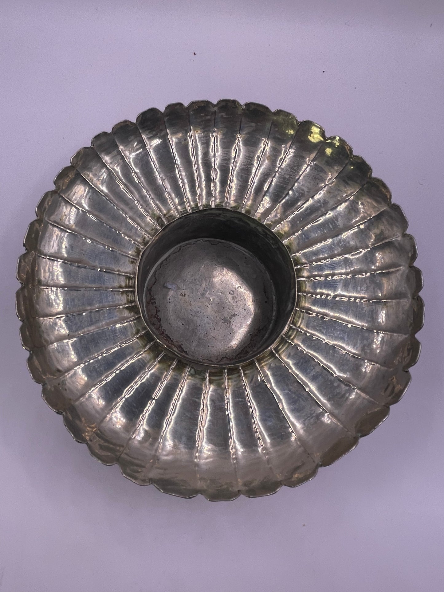 Pair of Antique silver Tibetan cup stands