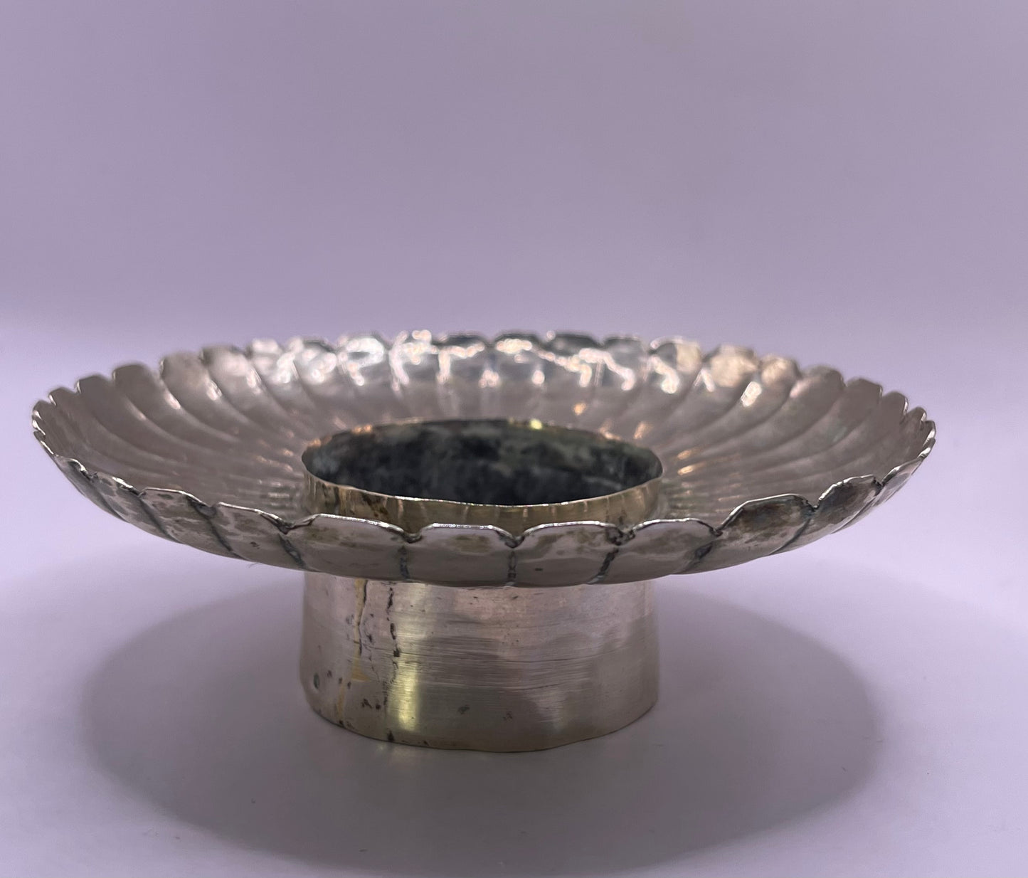 Pair of Antique silver Tibetan cup stands