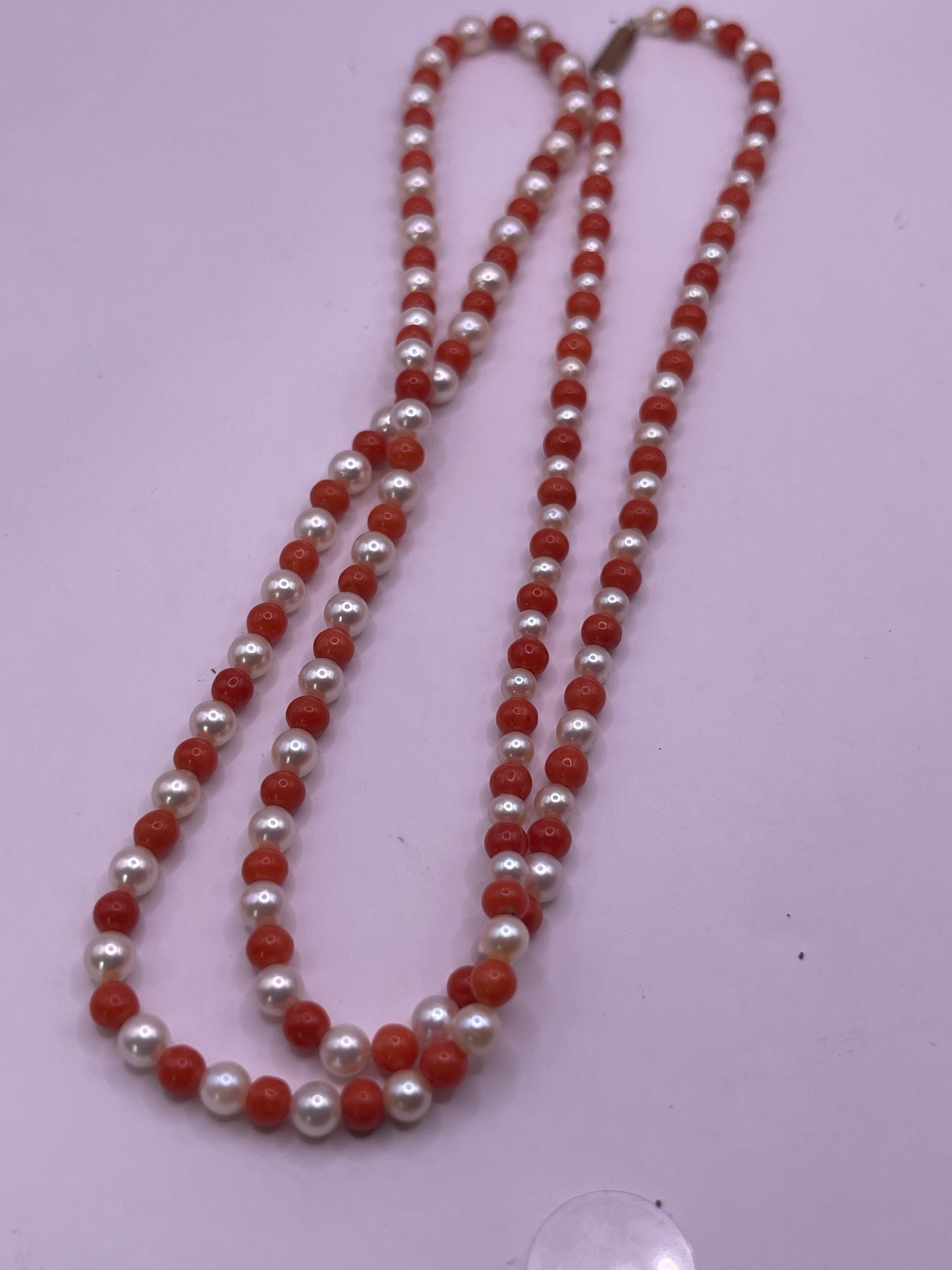 Coral and pearl necklace