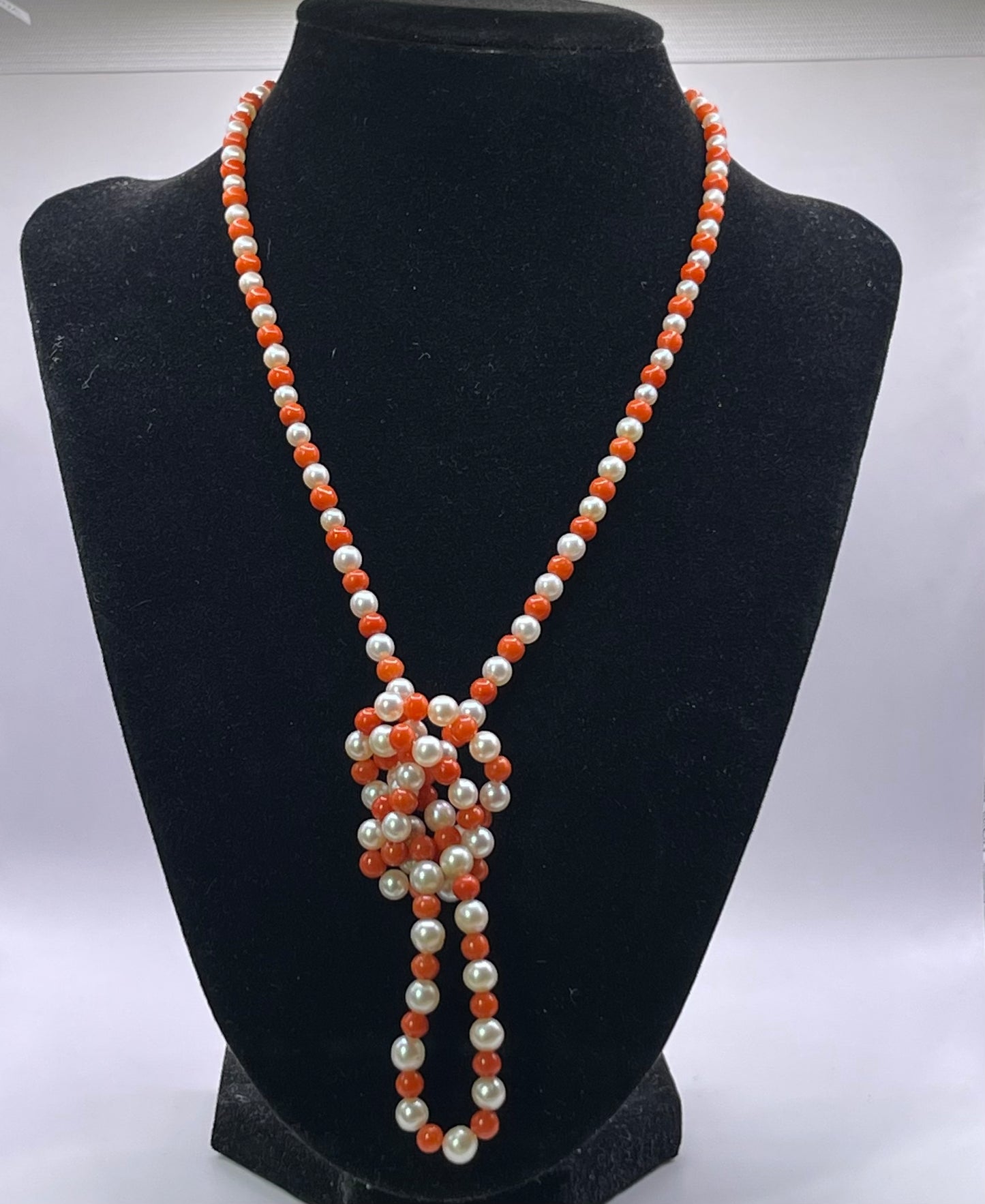Coral and pearl necklace