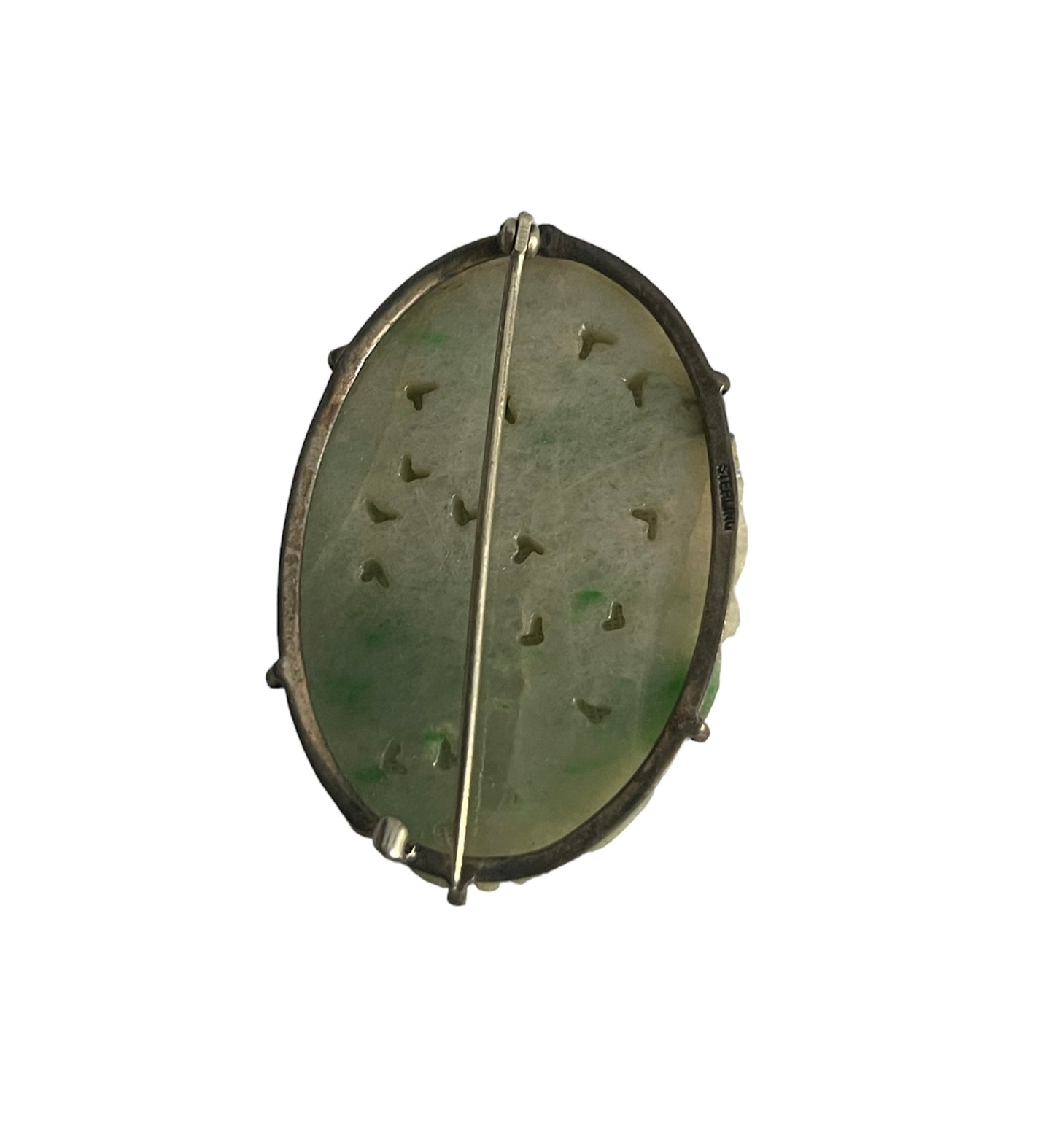 Jade brooch in silver