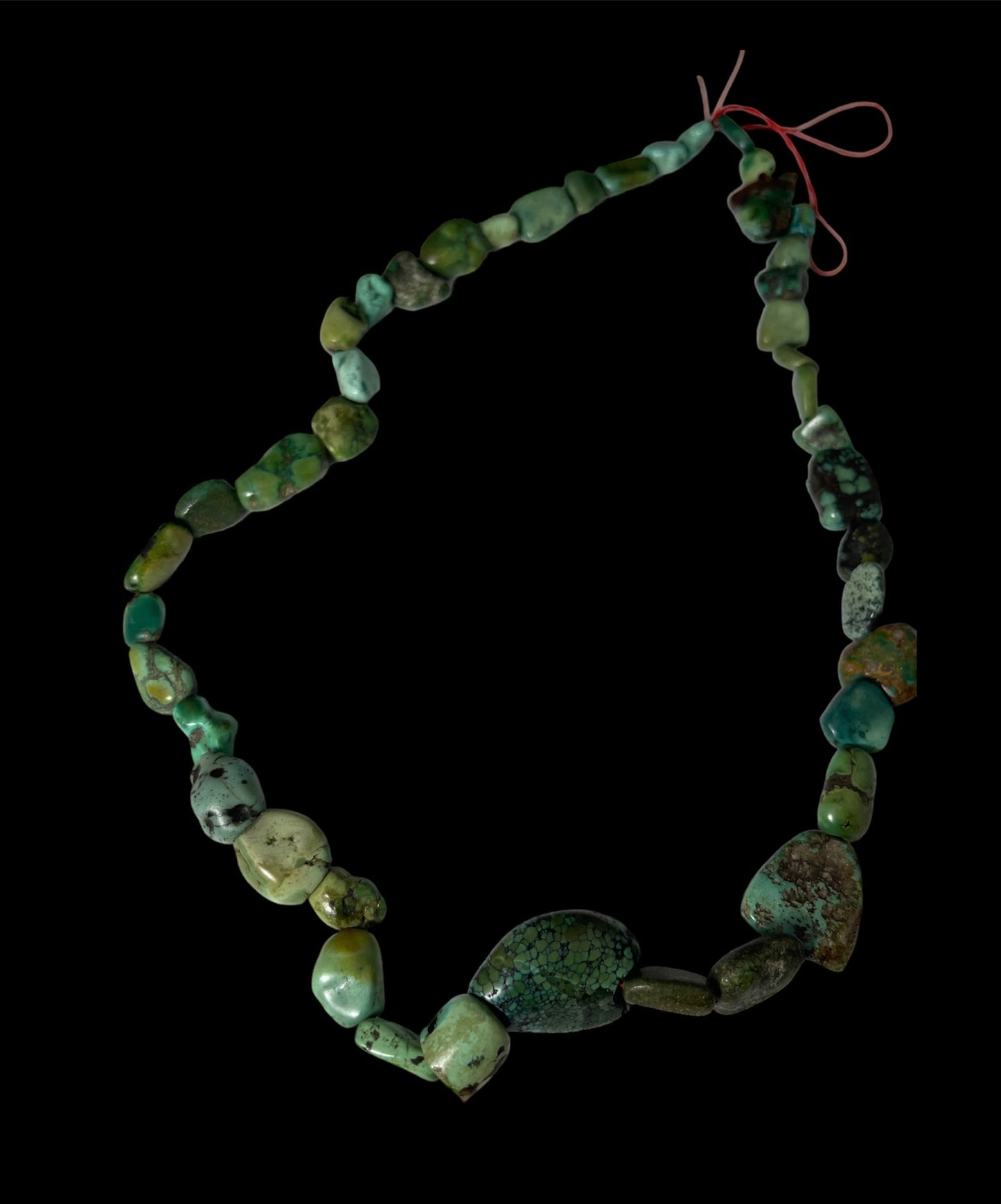 A necklace with antique Tibetan turquoise from an antique Perak