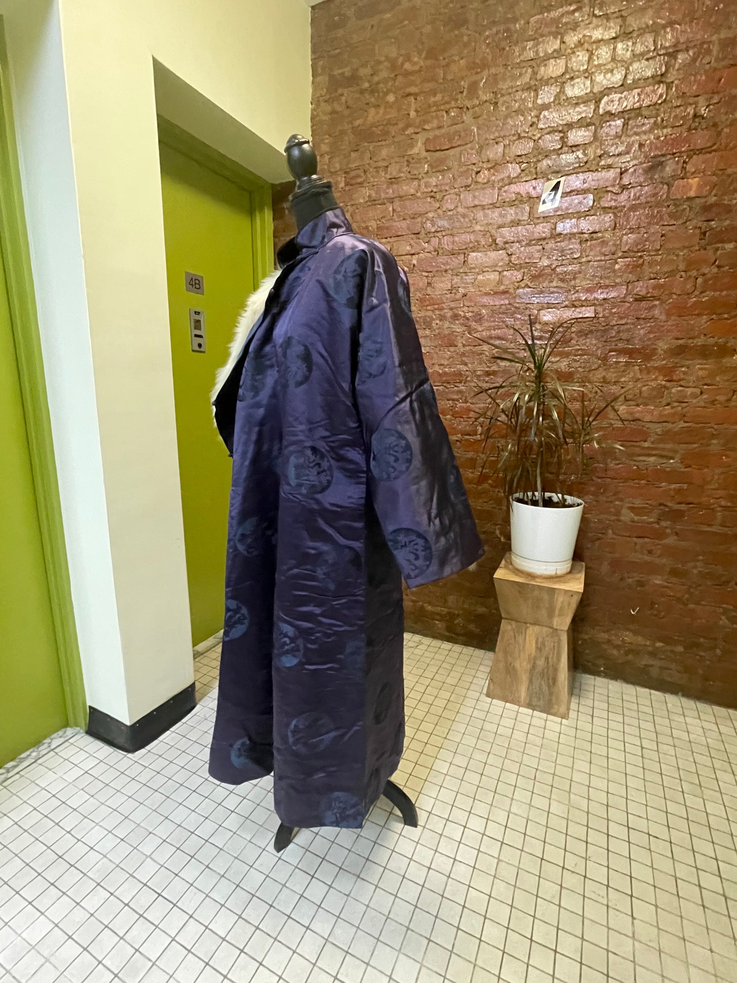 A fur lined women’s winter robe