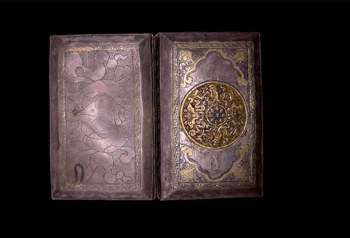 Antique silver and gilded silver Bhutanese betel nut box