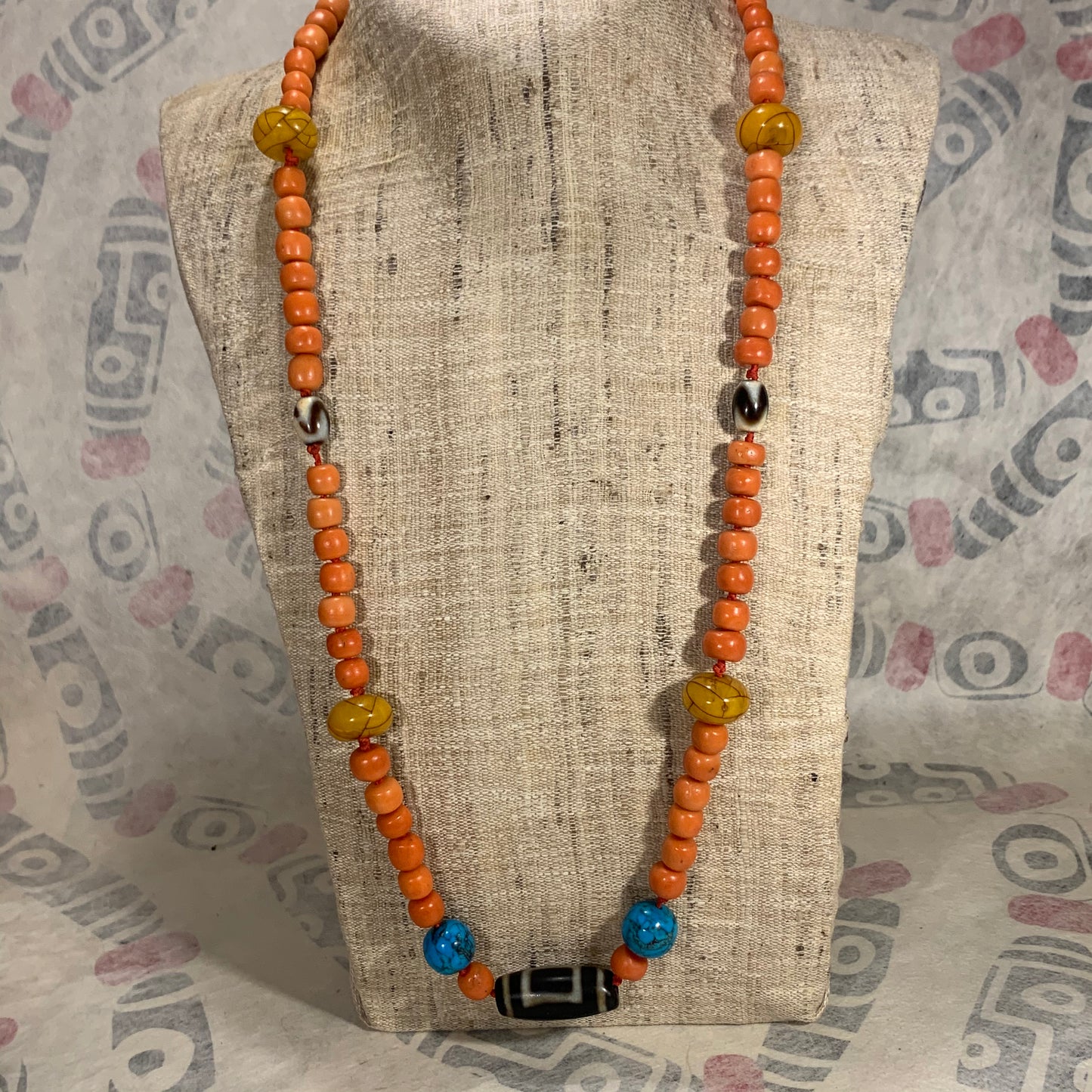 Necklace with vintage beads