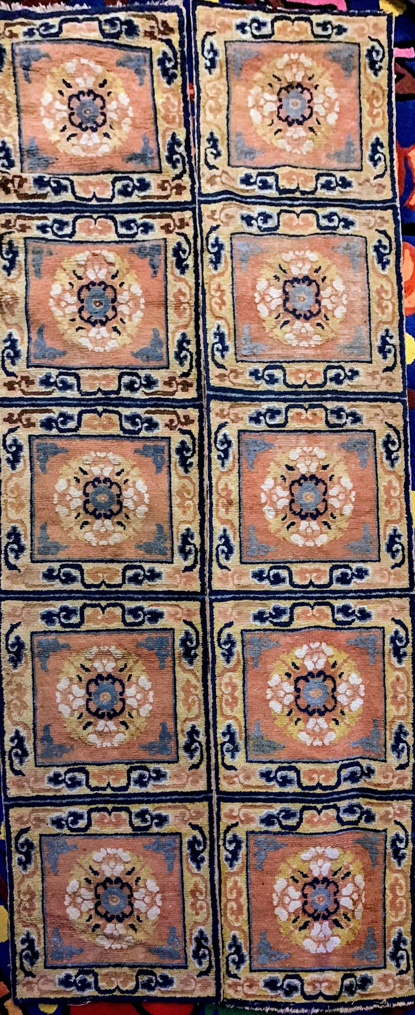 A pair of antique monastery runner carpets
