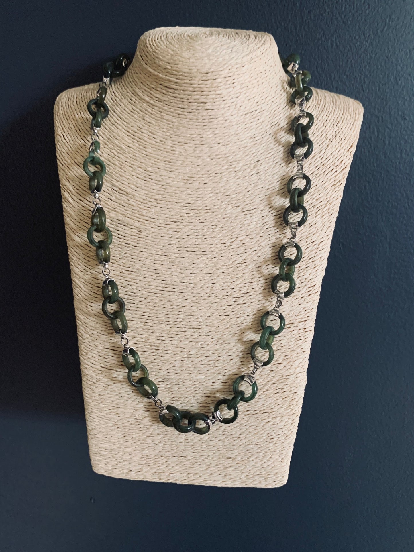 A vintage nephrite necklace
