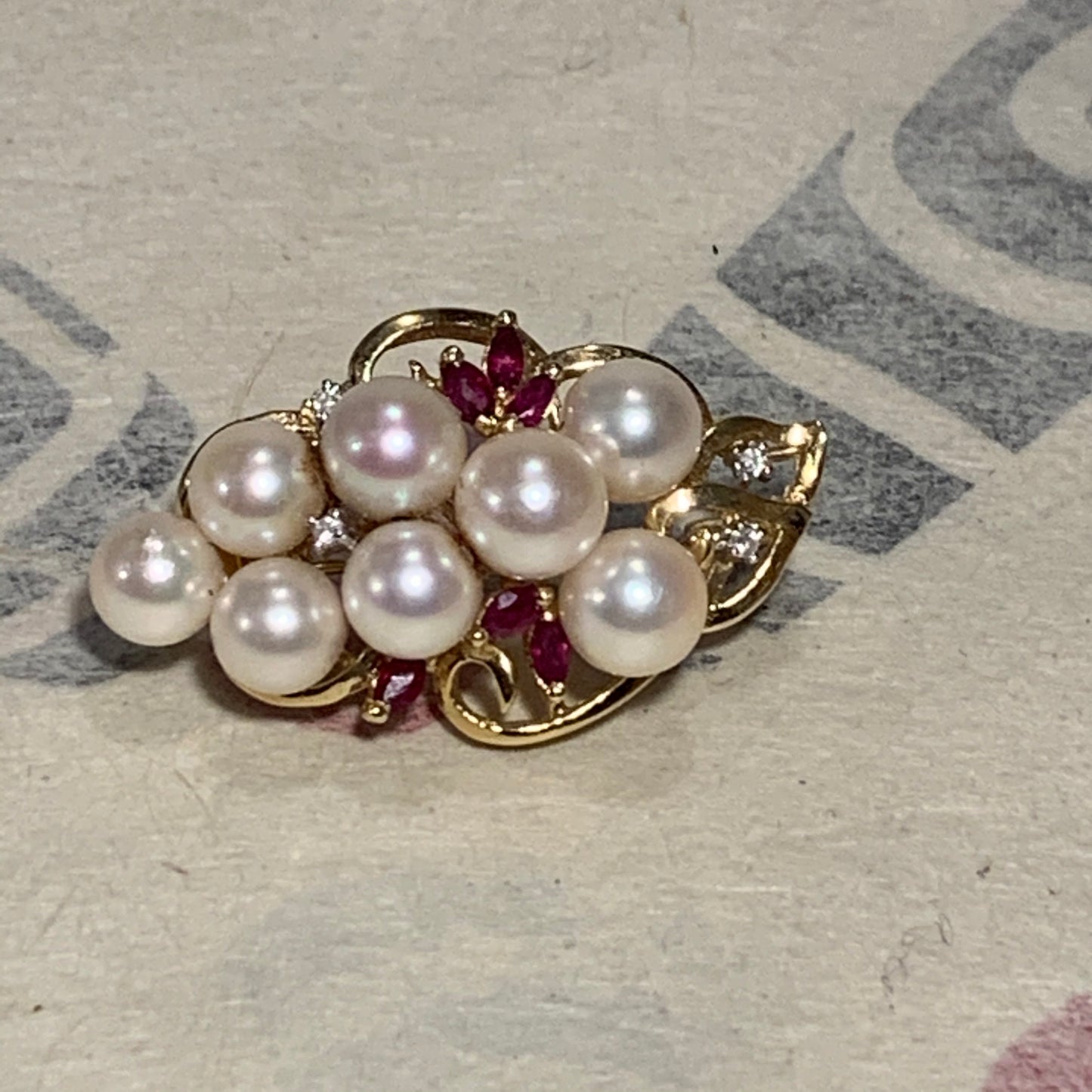 Vintage lapis brooch