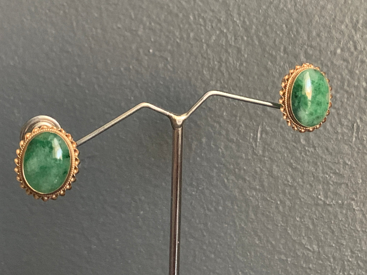 A pair of jade ear rings